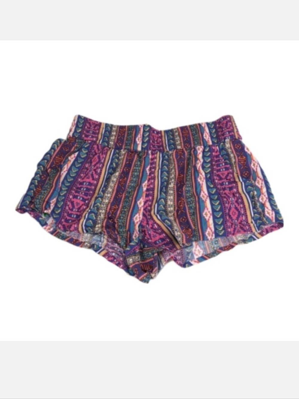Forever 21 Boho Festival Shorts High Waist Striped Flowy Smocked Pull On